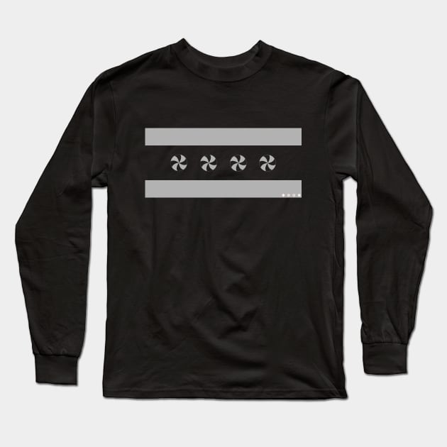 Pinwheel Chicago Flag - Southside Long Sleeve T-Shirt by Snark Buehrle